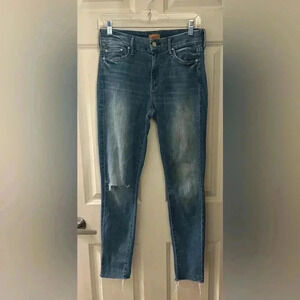 Mother Denim The Looker Fray Skinny Jeans, Size 27